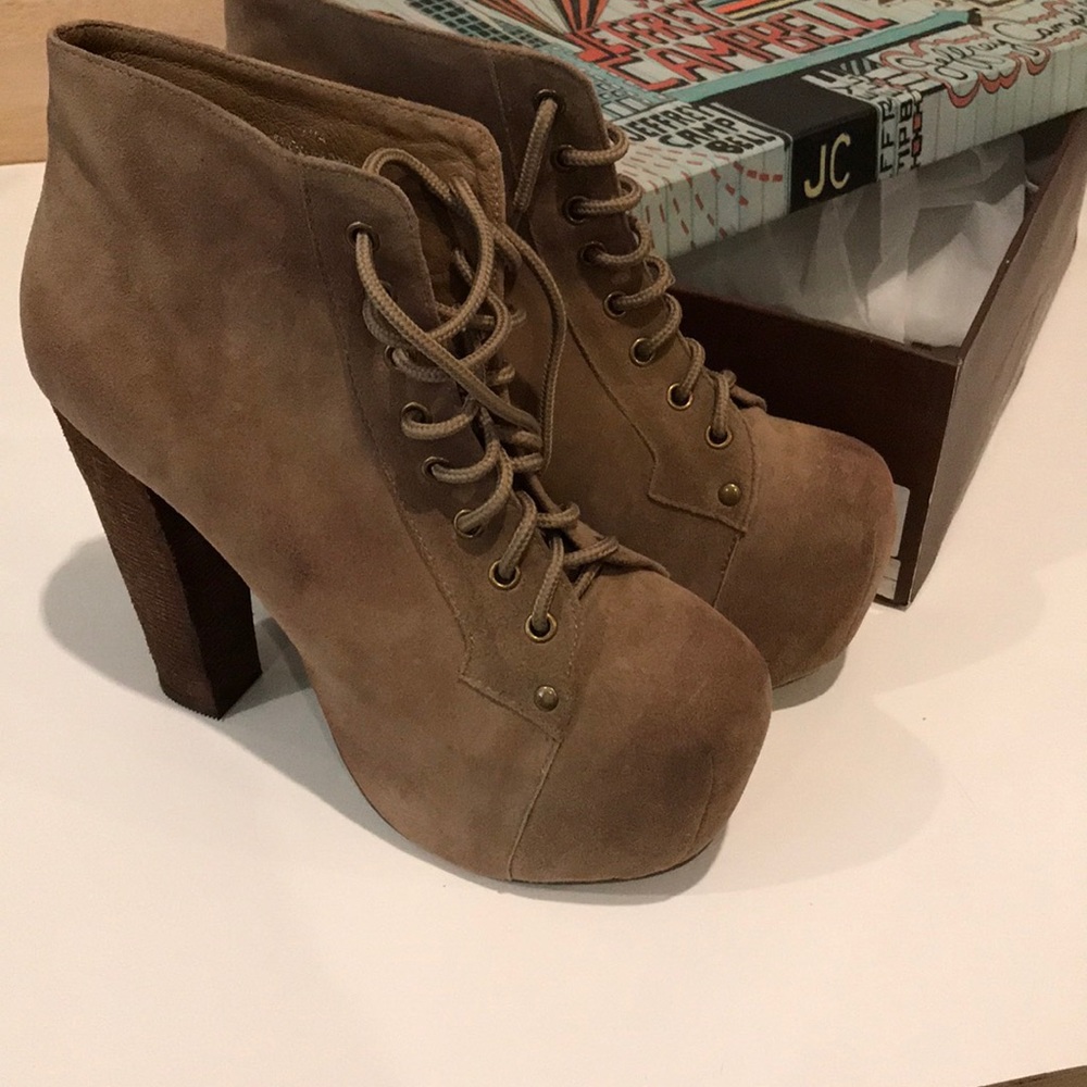 Jeffrey Campbell Lita Brown Suede Platforms
